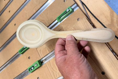 Short wooden spoon