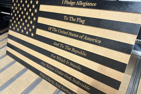 American flag with pledge