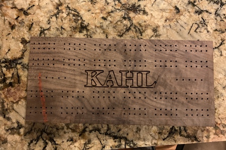 DOUBLE TRACK CRIBBAGE BOARD WITH NAME