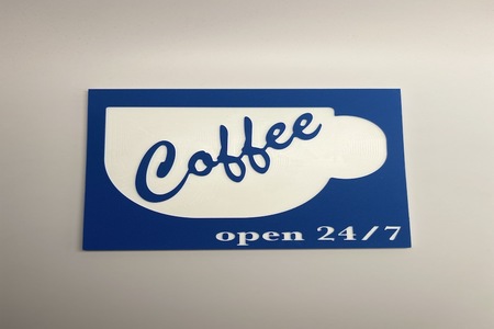 COFFEE SIGN IN TWO-TONE HDPE