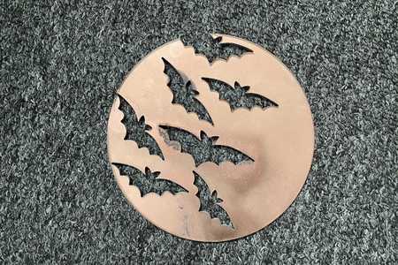 MOON WITH BATS STENCIL