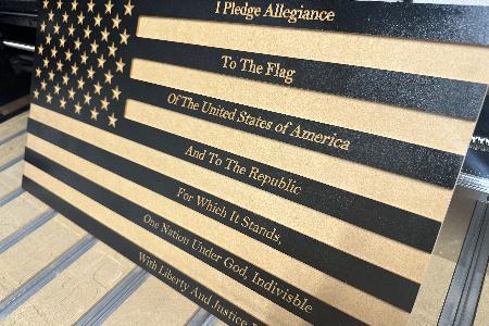 AMERICAN FLAG WITH PLEDGE
